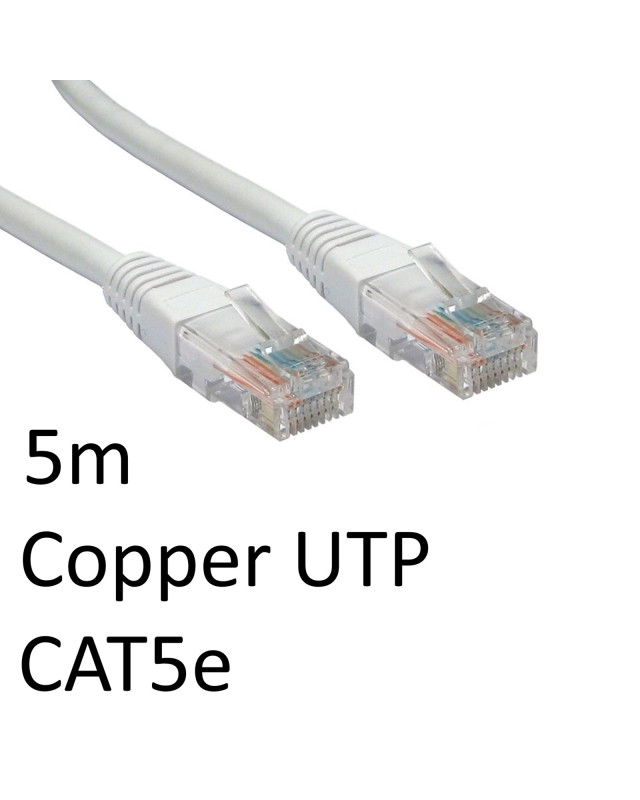 RJ45 (M) to RJ45 (M) CAT5e 5m White OEM Moulded Boot Copper UTP Network Cable