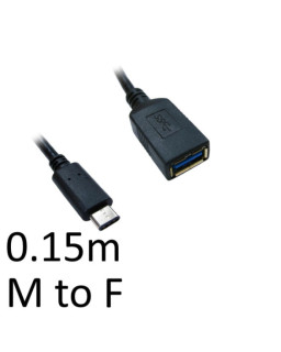 USB 3.0 A (F) to USB 3.1 C (M) 0.15m Black OEM Data Adapter