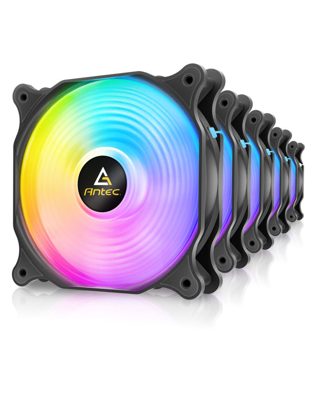 Antec F12 Racing ARGB 120mm PWM Case Fan, 3 Pack, Hydraulic Bearing, 1500 RPM, Black