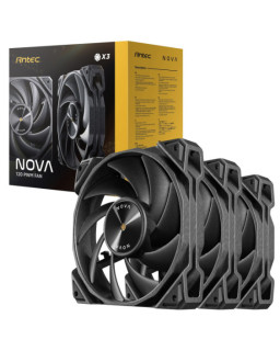 Antec NOVA 120 PWM Fan, 3 Pack, High-Performance Cooling with Fluid Dynamic Bearing, Precise Three-Phase Speed Control, Industrial-Grade Metal Construction, and Dustproof Design