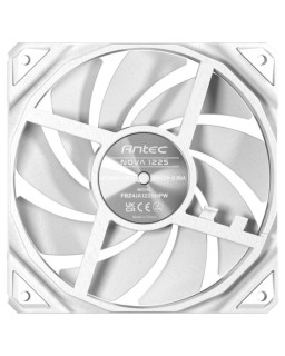 Antec NOVA 120 PWM Fan, White, High-Performance Cooling with Fluid Dynamic Bearing, Precise Three-Phase Speed Control, Industrial-Grade Metal Construction, and Dustproof Design