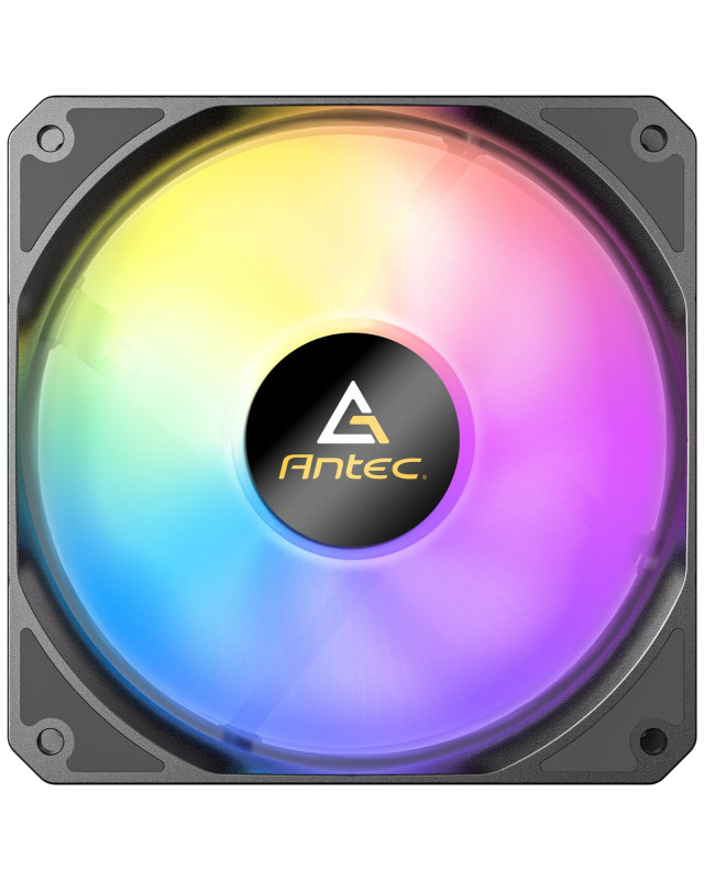 Antec P12R ARGB Reverse PWM 120mm Fan - 4-Pin, Black, High-Airflow Cooling, 9-Blade Design with Anti-Vibration Pads