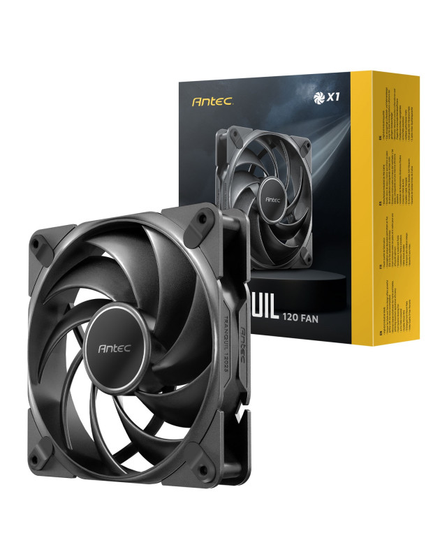 Antec Tranquil 120 PWM Case Fan - Fluid Dynamic Bearing, 400-2000 RPM, Black