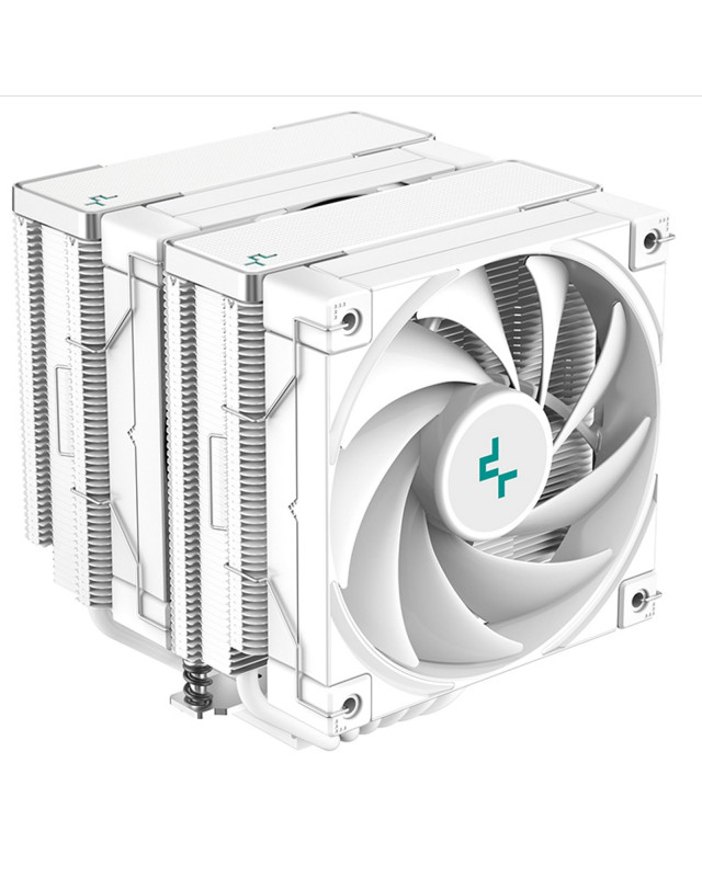 DeepCool AK620 WH Fan CPU Cooler, Universal Socket, Dual Powerful 120mm FDB PWM White Fans, 1850RPM, 6 Heat Pipes, 260W Heat Dissipation Power, Unique Matrix Fin Design, White Edition,