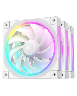 DeepCool FL12 120mm PWM 3 Pack White Fan - High Performance, Low Noise, Fluid Dynamic Bearing, 36 ARGB LEDs, 500-2150 RPM, 55 CFM Airflow, 4-Pin PWM Control