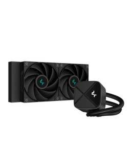 DeepCool LS520S Zero Dark All In One Liquid CPU Cooler, 240mm Radiator, 2 x 120mm Deepcool Fans, Intel/AMD