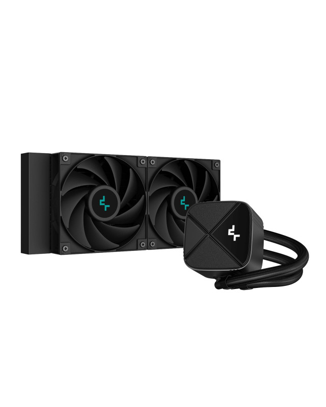 DeepCool LS520S Zero Dark All In One Liquid CPU Cooler, 240mm Radiator, 2 x 120mm Deepcool Fans, Intel/AMD