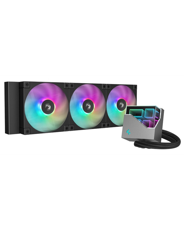 DeepCool LT360 Liquid CPU Cooler, 360mm Radiator, Triple 120mm ARGB Fans, Infinity Mirror Top Cap, Anti-Leak Tech, Black