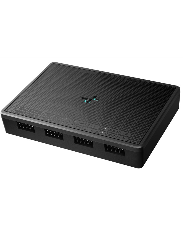DeepCool USB HUB 4 ports, Easy Setup, Plug-and-play, Windows, macOS Compatibility, Connecting Multiple USB Devices, Black