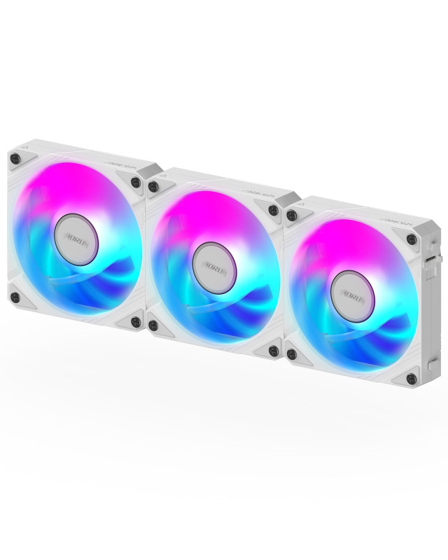 Gigabyte AORUS EZ Chain Fan 120 Ice 120mm ARGB Fans with Easy Daisy-Chain Setup 3-Pack White