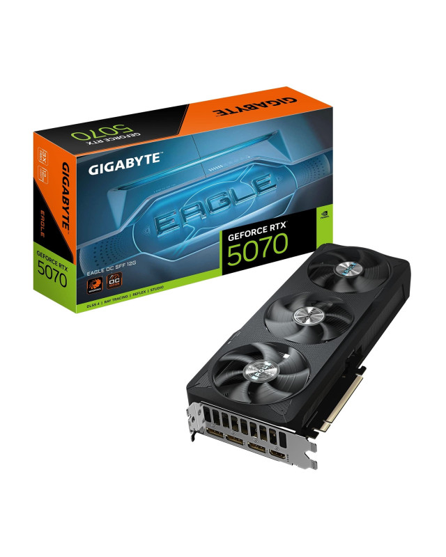 Gigabyte NVIDIA GeForce RTX 5070 EAGLE OC SFF 12G Graphics Card, 12GB GDDR7, 6144 CUDA Cores, 2587 MHz Core Clock, Triple Fan, 3x DisplayPorts / 1x HDMI Port