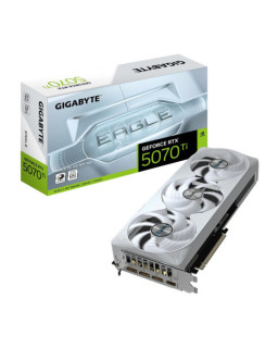 Gigabyte NVIDIA GeForce RTX 5070 Ti EAGLE OC ICE SFF 16G Graphics Card, 16GB GDDR7, 8960 CUDA Cores, 2542 MHz Core Clock, Triple Fan, White, 3x DisplayPorts / 1x HDMI Port