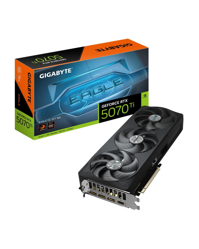 Gigabyte NVIDIA GeForce RTX 5070 Ti EAGLE OC SFF 16G Graphics Card, 16GB GDDR7, 8960 CUDA Cores, 2542 MHz Core Clock, Triple Fan, 3x DisplayPorts / 1x HDMI Port