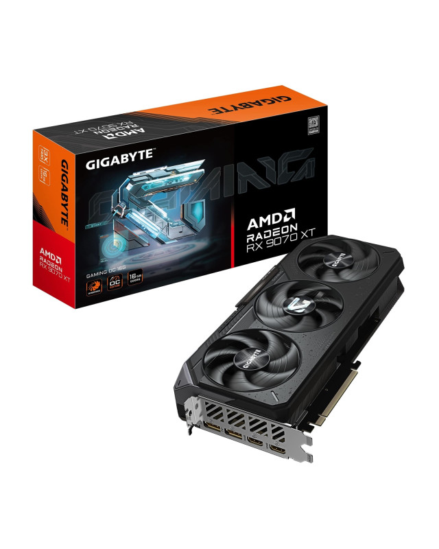 Gigabyte AMD Radeon RX 9070 XT GAMING OC 16G Graphics Card, 16GB GDDR6, 4096 Streams, TBD MHz Core Clock, Triple Fan, RGB, 2x DisplayPorts / 2x HDMI Ports