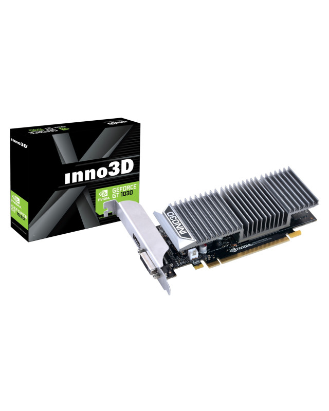Inno3D NVIDIA GeForce GT 1030 2GB GDDR5 Graphics Card, 2GB GDDR5, 384 CUDA Cores, 1468 MHz Boost Clock, Passive Cooling, 1x DVI-D / 1x HDMI Port