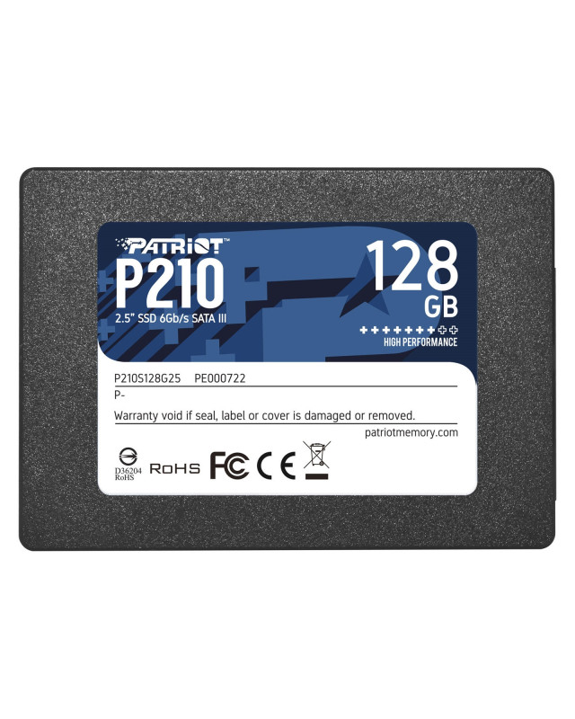Patriot P210 (P210S128G25) 128GB 2.5 Inch SSD, Sata 3 Interface, Read 450MB/s, Write 540MB/s, 3 Year Warranty
