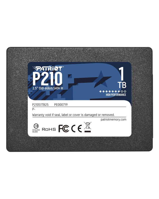 Patriot P210 (P210S1TB25) 1TB 2.5 Inch SSD, Sata 3 Interface, Read 520MB/s, Write 430MB/s, 3 Year Warranty