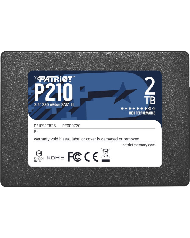 Patriot P210 (P210S2TB25) 2TB 2.5 Inch SSD, Sata 3 Interface, Read 520MB/s, Write 430MB/s, 3 Year Warranty