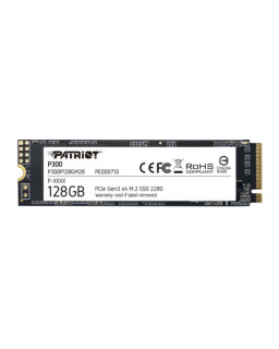 Patriot P300 (P300P128GM28) 128GB NVMe SSD, M.2 Interface, PCIe Gen3, 2280, Read 1600MB/s, Write 600MB/s, 3 Year Warranty