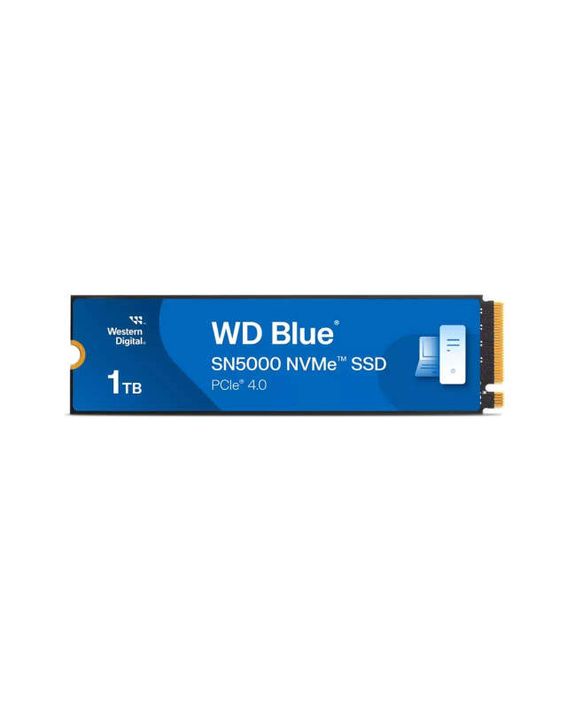 WD Blue SN5000 (WDS100T4B0E-00CNZ0) 1TB NVMe SSD, M.2 Interface, PCIe Gen4, 2280, Read 5150MB/s, Write 4900MB/s, 5 Year Warranty