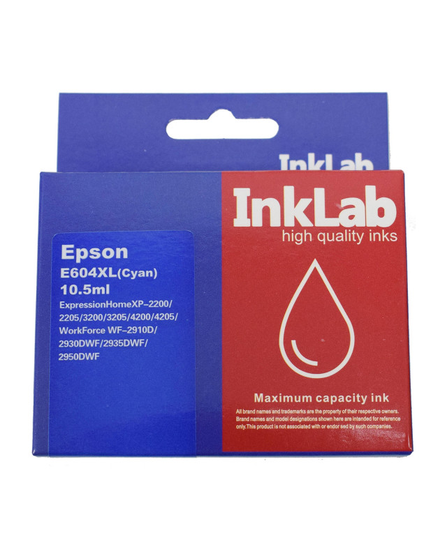 InkLab 604 Epson Compatible Cyan Replacement Ink