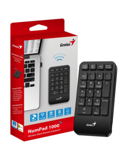 Genius NumPad 1000 2.4GHz Wireless Numeric Keypad Portable Numberpad with Palm Rest