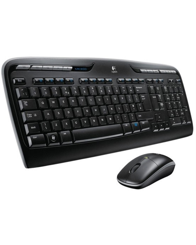 Logitech MK330 Wireless Keyboard and Mouse Combo for Windows, 2.4 GHz Wireless with USB-Receiver, Portable Mouse, Multimedia Keys, Long Battery Life for PC/Laptop, QWERTY UK Layout, Black
