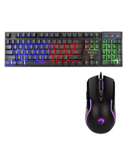 Marvo Scorpion Keyboard and Mouse Bundle featuring Marvo Scorpion K605 3 Colour LED Backlit USB 2.0 Frameless UK Layout Gaming Keyboard & Marvo Scorpion M292 Capo 20 USB RGB Programmable Gaming Mouse