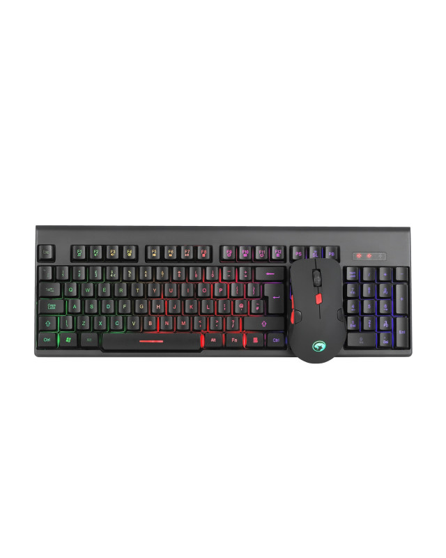 Marvo Scorpion KW512 3 Colour LED Backlit with 7 Lighting Modes Wireless Keyboard and Mouse Bundle