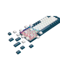Royalaxe R68 Hot Swappable Mechanical Keyboard, 60% TKL Design, 67 Keys, 2.4GHz, Bluetooth 5.0 or Wired Connection, TTC Golden-Pink Switches, RGB, Windows and Mac Compatible, UK Layout