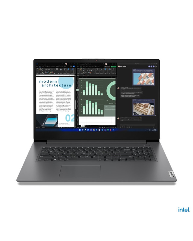 Lenovo V17 G4 IRU Laptop, 17.3 Inch Full HD IPS Screen, Intel Core i5-1335U 13th Gen Processor, 8GB RAM, 256GB M.2 PCIe 4.0x4 NVMe SSD, Intel Iris Xe Integrated Graphics, Windows 11 Pro