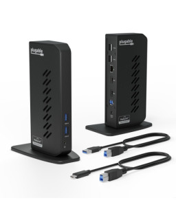 Plugable UD-3900Z USB-A/USB-C Dual Monitor Universal DisplayLink Certified Docking Station