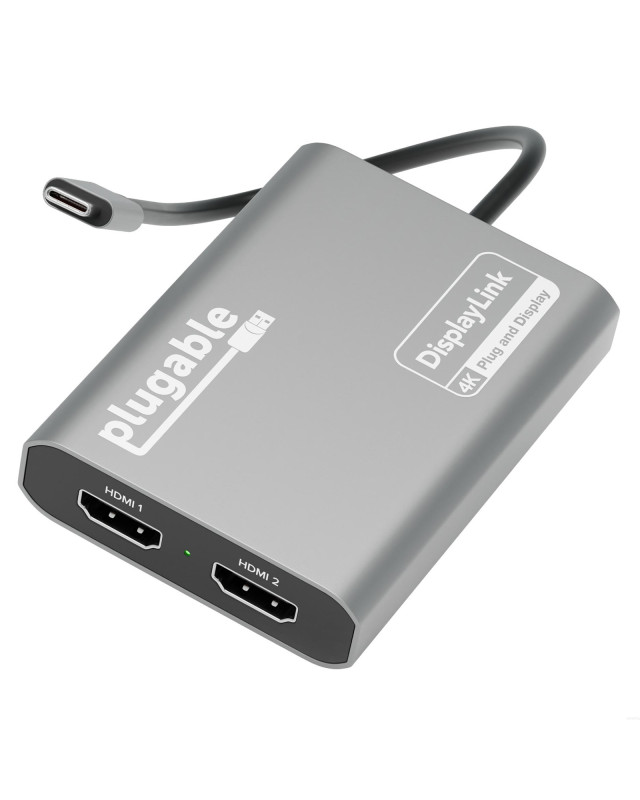 Plugable USBC-6950M Portable USB-C to Dual 4K DisplayLink Certified HDMI Adapter
