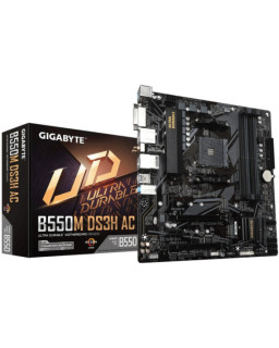 Gigabyte B550M DS3H AC Ultra Durable AMD AM4 Socket Motherboard, Micro-ATX, 4x DDR4 Slots, 2x M.2 Sockets, GbE LAN, Wi-Fi 5, 1x DVI-D / 1x HDMI Port