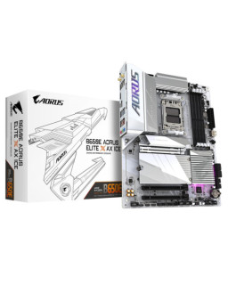Gigabyte B650E AORUS ELITE X AX ICE AMD AM5 Socket Motherboard, ATX, 4x DDR5 Slots, 3x M.2 Sockets, 2x USB-C Port, Fitted I/O Shield, 2.5GbE LAN, Wi-Fi 6E, 2x HDMI Port / 1x USB-C