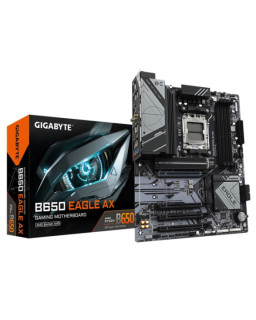 Gigabyte B650 EAGLE AX AMD AM5 Socket Motherboard, ATX, 4x DDR5 Slots, 3x M.2 Sockets, 1x USB-C Port, Fitted I/O Shield, GbE LAN, Wi-Fi 6E, 1x DisplayPort / 1x HDMI Port