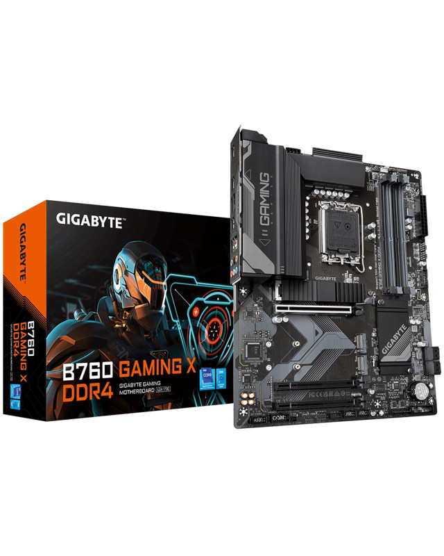 Gigabyte B760 GAMING X DDR4 Intel 1700 Socket Motherboard, ATX, 4x DDR4 Slots, 3x M.2 Sockets, 1x USB-C Port, Fitted I/O Shield, 2.5GbE LAN, 1x DisplayPort / 1x HDMI Port