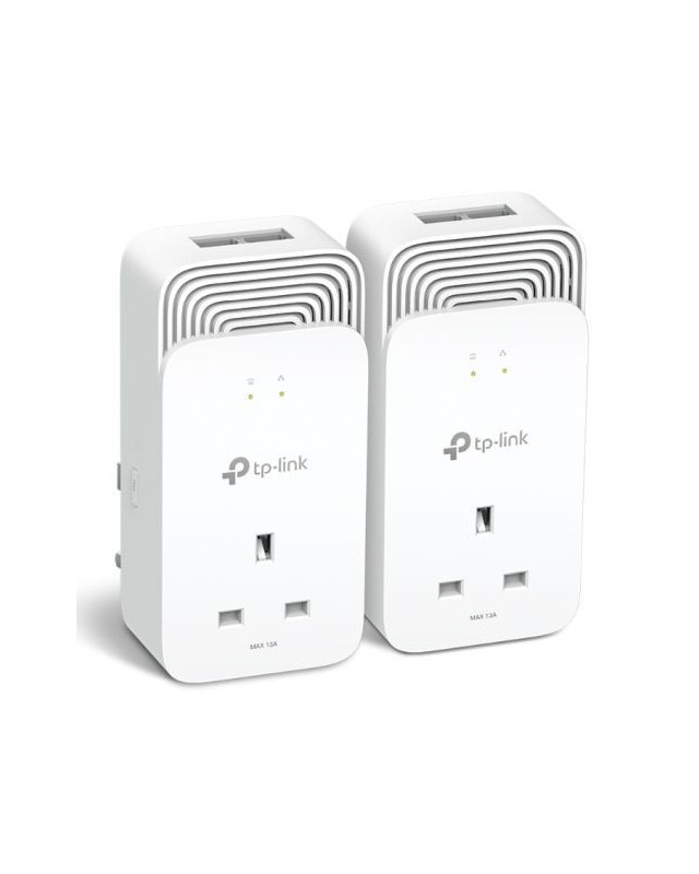 TP-LINK (PG2400P KIT) Wired 1428Mbps G.hn2400 Powerline Adapter Kit, AC Pass Through, 2-Port, Power Saving Mode