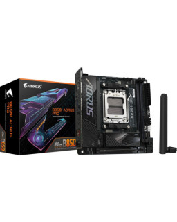 Gigabyte B850I AORUS PRO AMD AM5 Socket Motherboard, Mini-ITX, 2x DDR5 Slots, 2x M.2 Sockets, 2x USB-C Port, Fitted I/O Shield, 2.5GbE LAN, Wi-Fi 7, 1x HDMI Port