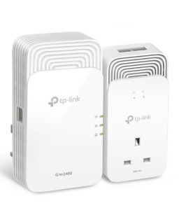 TP-LINK (PGW2440 KIT) G.hn2400 Powerline AX1800 Wi-Fi 6 Adapter Kit, AC Pass Through, GB LAN, EasyMesh-Compatible