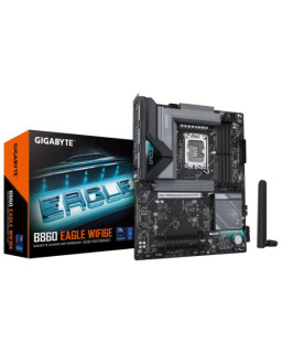Gigabyte B860 EAGLE WIFI6E Intel 1851 Socket Motherboard, ATX, 4x DDR5 Slots, 3x M.2 Sockets, 2x USB-C Port, Fitted I/O Shield, 2.5GbE LAN, Wi-Fi 6E, 1x DisplayPort / 1x HDMI Port