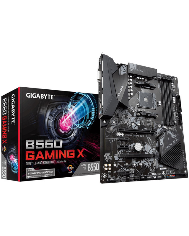Gigabyte B550 GAMING X V2 AMD AM4 Socket Motherboard, ATX, 4x DDR4 Slots, 2x M.2 Sockets, 1x USB-C Port, Fitted I/O Shield, GbE LAN, 1x DVI-D / 1x HDMI Port