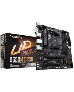 Gigabyte B550M DS3H Ultra Durable AMD AM4 Socket Motherboard, Micro-ATX, 4x DDR4 Slots, 2x M.2 Sockets, GbE LAN, 1x DVI-D / 1x DisplayPort / 1x HDMI Port