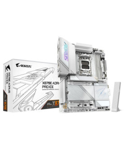Gigabyte X870E AORUS PRO ICE AMD AM5 Socket Motherboard, ATX, 4x DDR5 Slots, 4x M.2 Sockets, 3x USB-C Port, Fitted I/O Shield, 2.5GbE LAN, Wi-Fi 7, 2x HDMI Port / 2x USB-C (USB4)