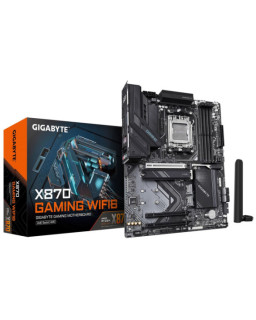 Gigabyte X870 GAMING WIFI6 AMD AM5 Socket Motherboard, ATX, 4x DDR5 Slots, 3x M.2 Sockets, 3x USB-C Port, Fitted I/O Shield, 2.5GbE LAN, Wi-Fi 6, 1x HDMI Port / 2x USB-C (USB4)