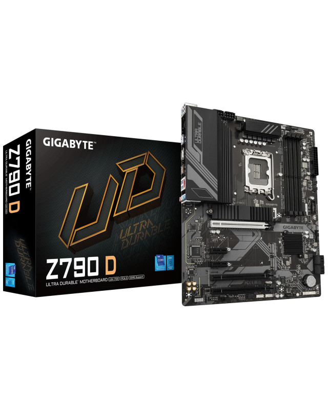 Gigabyte Z790 D Ultra Durable Intel 1700 Socket Motherboard, ATX, 4x DDR5 Slots, 3x M.2 Sockets, 2x USB-C Port, 2.5GbE LAN, 1x DisplayPort / 1x HDMI Port