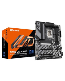 Gigabyte Z890 UD WIFI6E Ultra Durable Intel 1851 Socket Motherboard, ATX, 4x DDR5 Slots, 3x M.2 Sockets, 2x USB-C Port, 2.5GbE LAN, 1x DisplayPort / 1x USB-C (USB4)