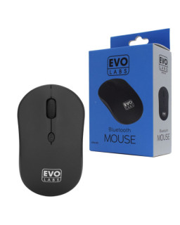 Evo Labs BTM-001 Bluetooth Mouse, 800 DPI Optical Tracking, Full Size, 3 Button with Scroll Wheel, Ambidextrous Design, Matte Black