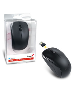 Genius NX-7000 Wireless Mouse, 2.4 GHz with USB Pico Receiver, Adjustable DPI levels up to 1200 DPI, 3 Button with Scroll Wheel, Ambidextrous Design, Black