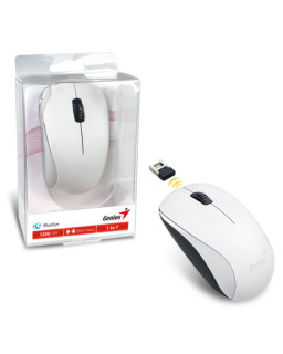 Genius NX-7000 Wireless Mouse, 2.4 GHz with USB Pico Receiver, Adjustable DPI levels up to 1200 DPI, 3 Button with Scroll Wheel, Ambidextrous Design, White